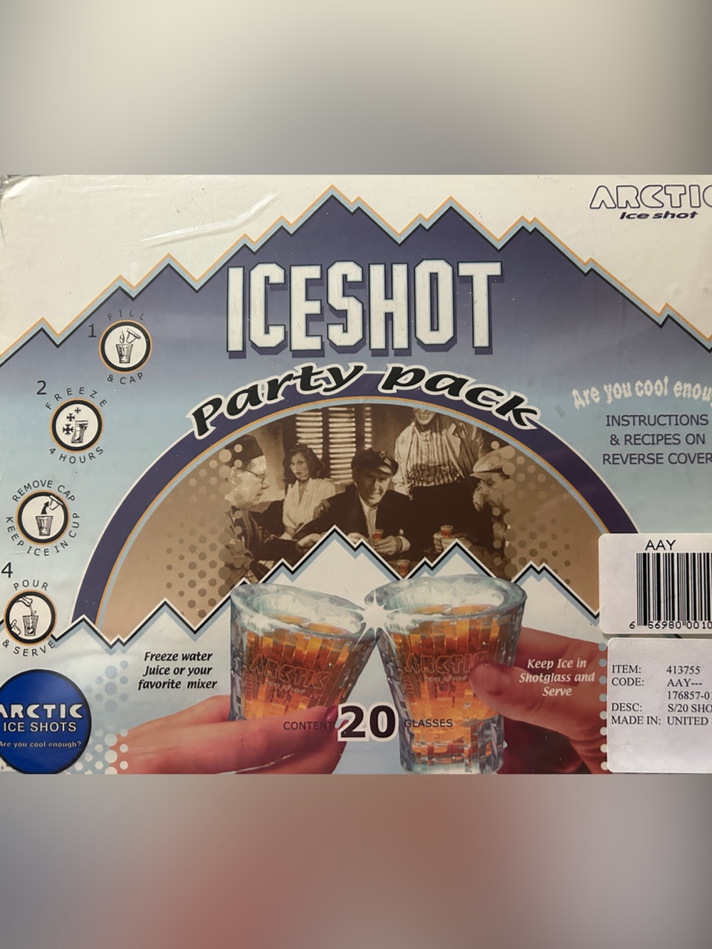 Party Pack - Blue Ice Shot Cups (20 Count)